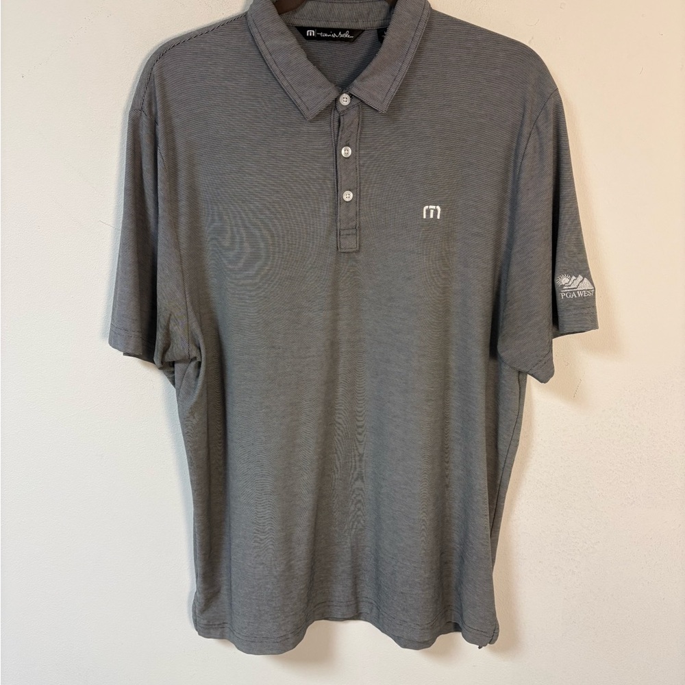 Travis Mathew Men’s Grey Performance Polo Shirt Grey Pima Cotton Blend Large